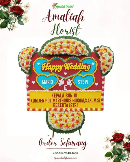 Papan Bunga Pernikahan Jati Padang